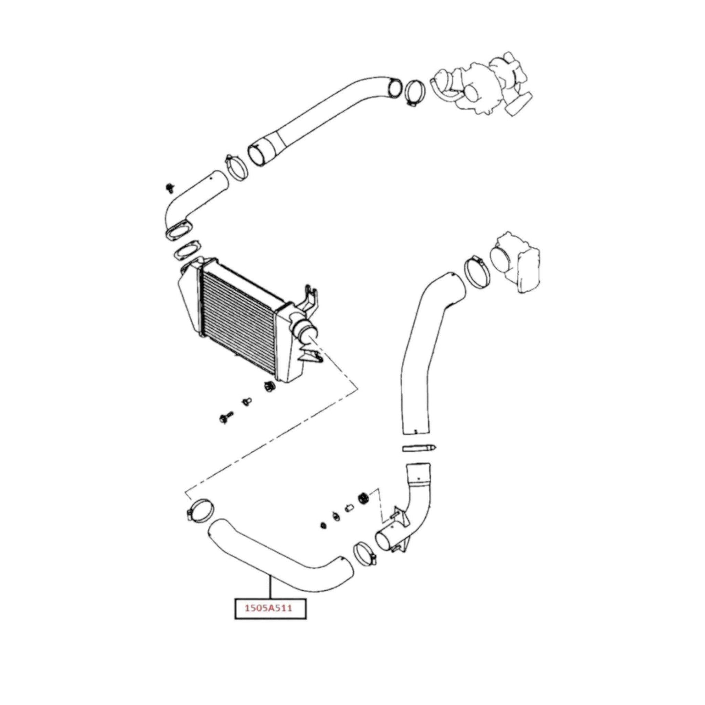 Manguera de intercooler Mitsubishi l200 Montero sport 2008 2019 2.5l (1505a51) - Auto repuestos Revisa