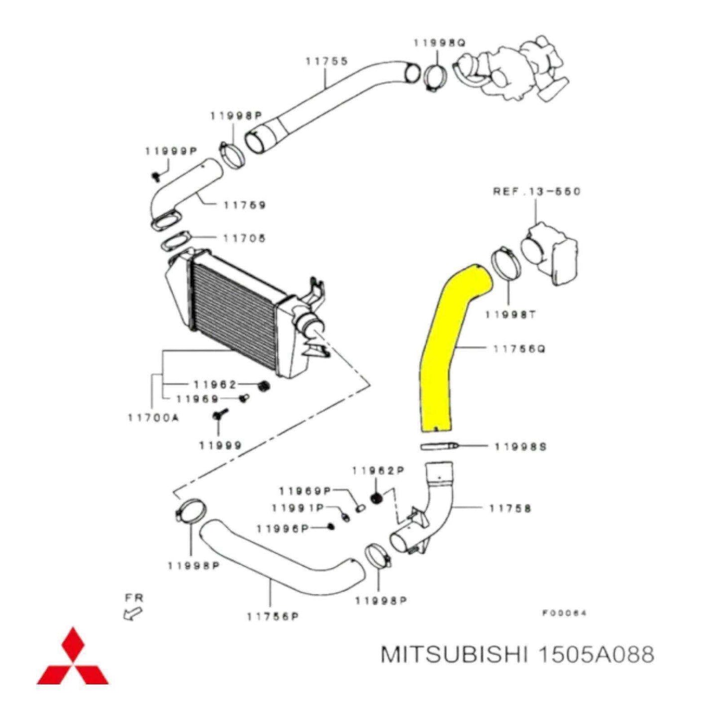 manguera de intercooler mitsubishi l200 montero sport 4d56u 08-19 2.5l 1505a850 - Auto repuestos Revisa