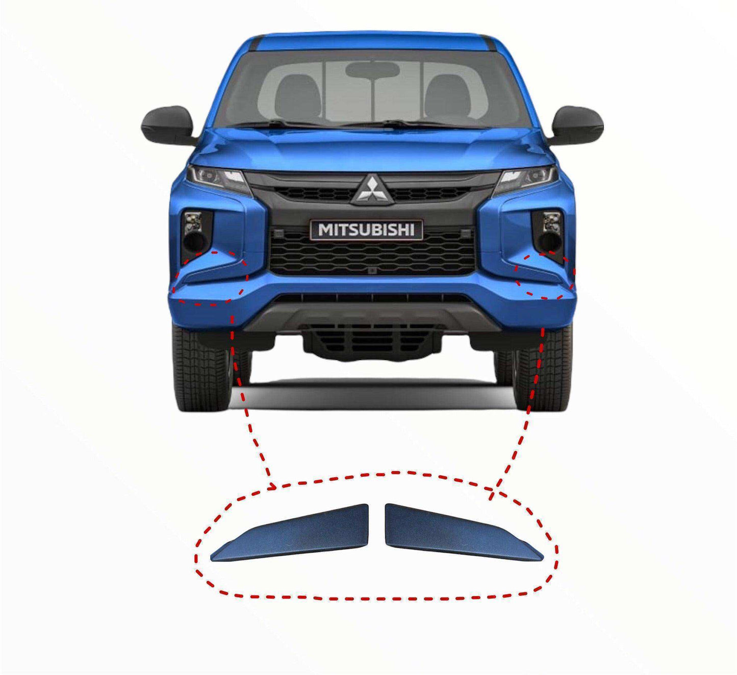 Tapones de bumper delantero Mitsubishi L200 2020 2022 (6407a325ba)(6407a326ba) - Grupo Revisa