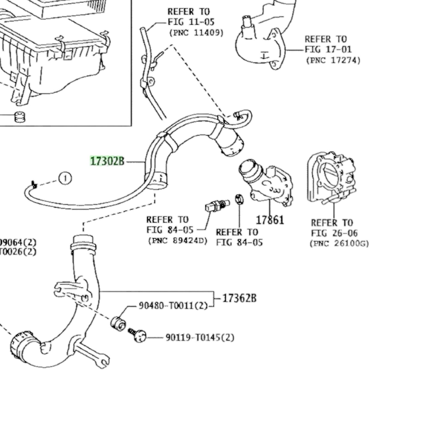 Toyota hilux fortuner intercooler hose 2016 2025 (17341-0e021)(17302-0e021) 1GD 2GD