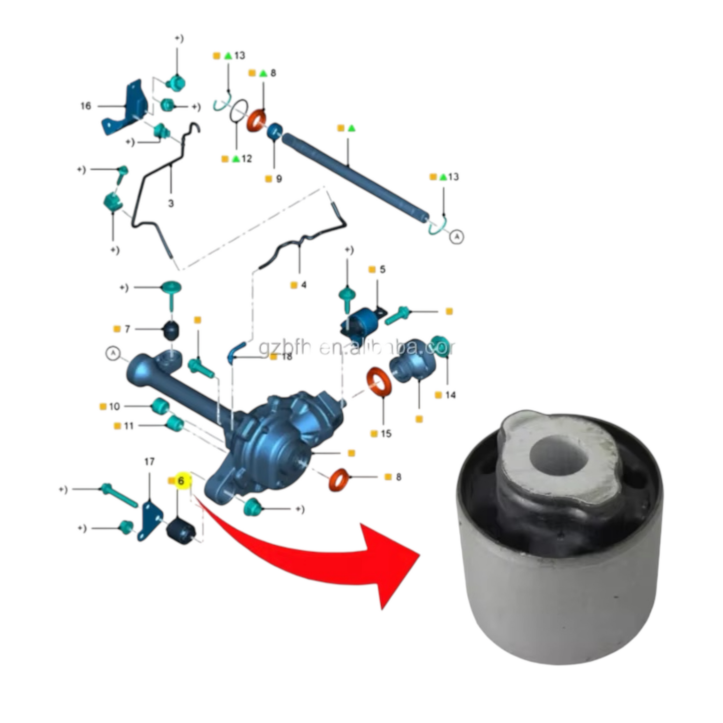 Buje de Catarina delantera Mazda bt50 | ford ranger 2012 2023 (ab39-3c434-aa)