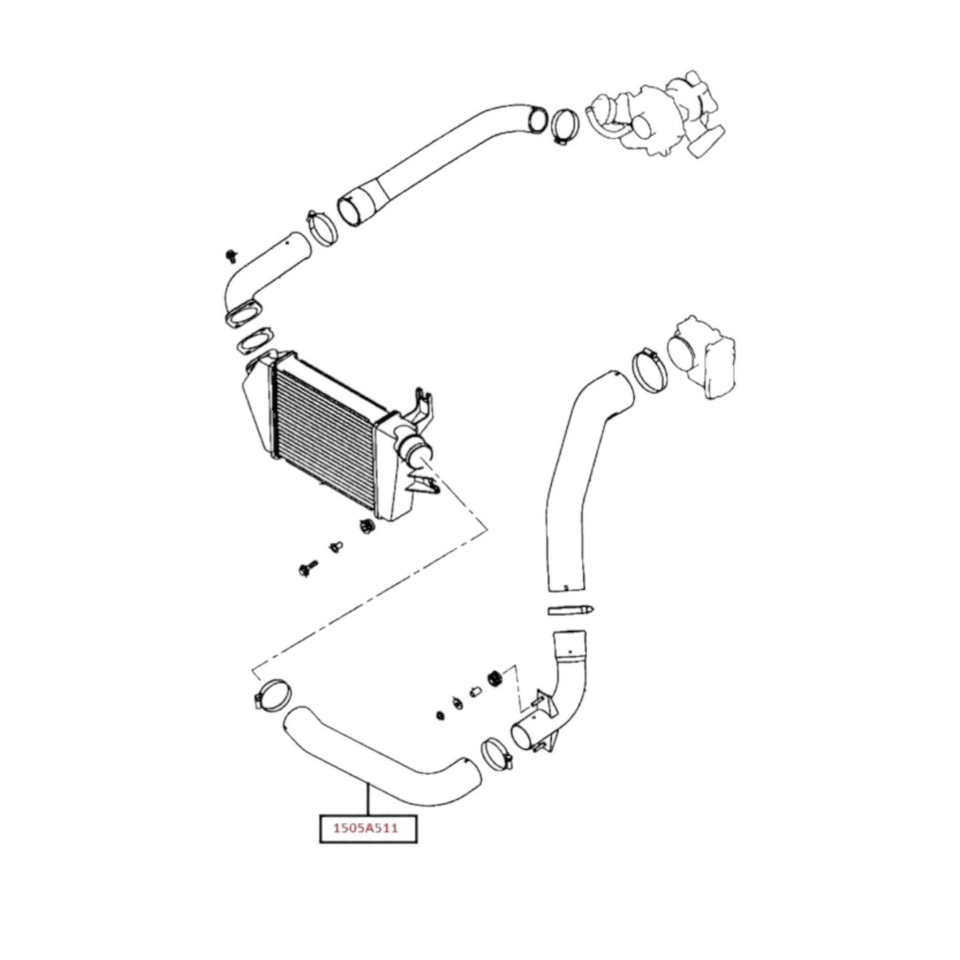 Manguera de intercooler Mitsubishi l200 Montero sport 2008 2019 2.5l (1505a51) - Auto repuestos Revisa 