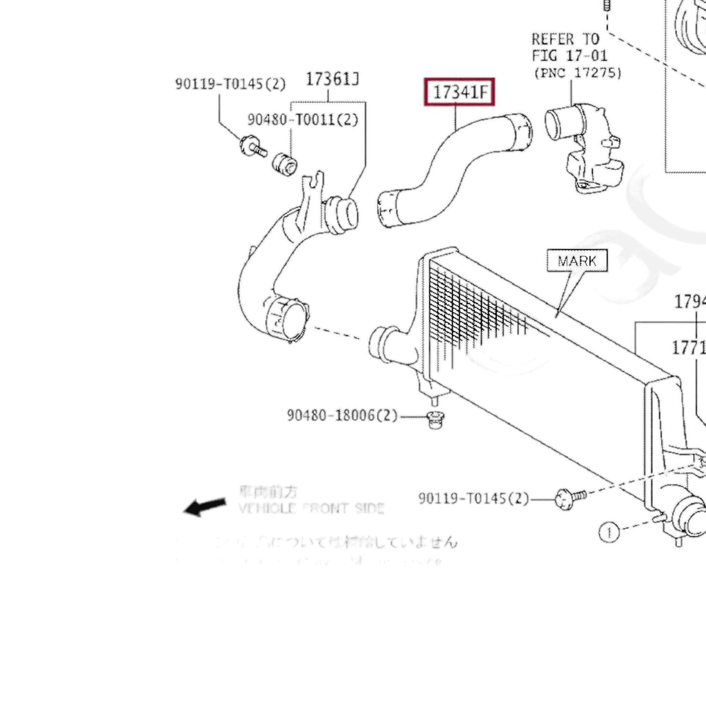 Manguera de intercooler Toyota hilux fortuner 2016 2025 (17341-0e021)(17302-0e021) 1GD 2GD - Auto repuestos Revisa 